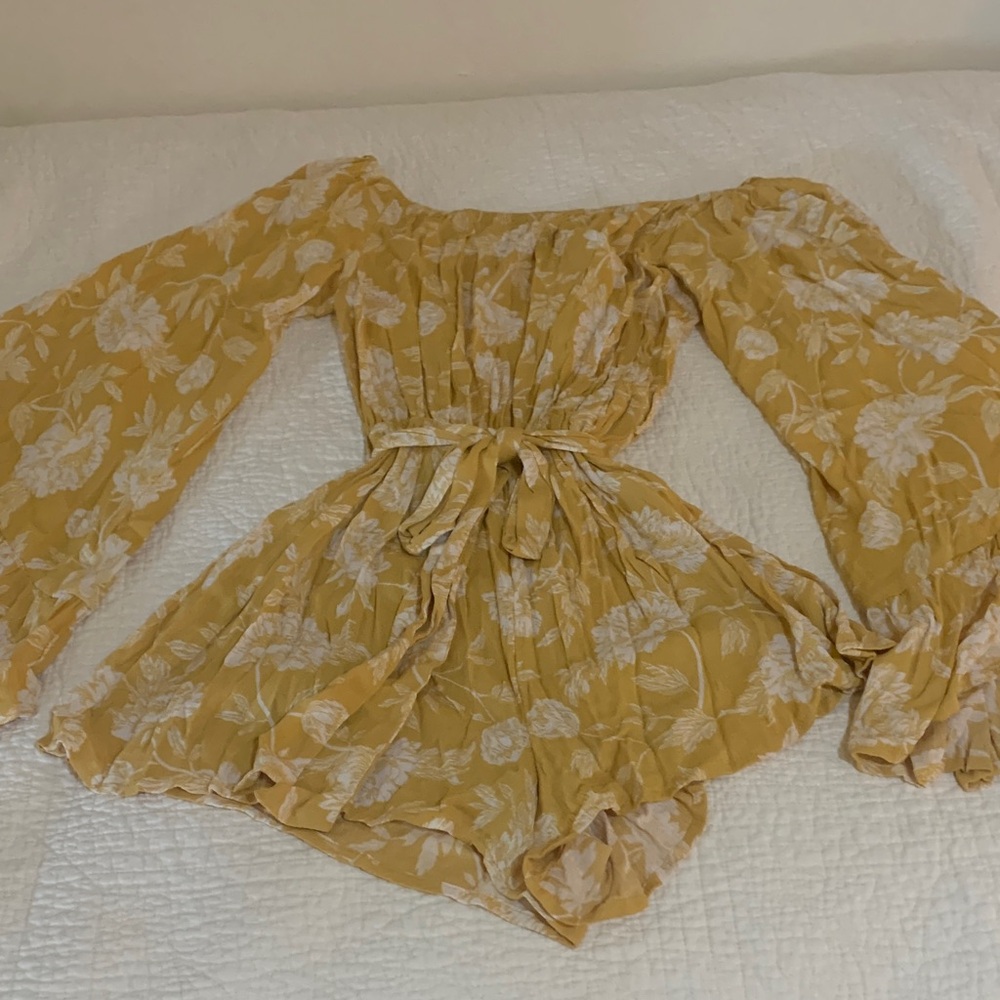 Buckle Yellow Floral Jumpsuit